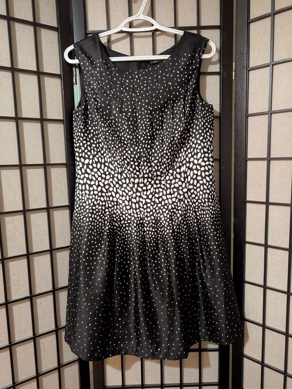 Ann Taylor Petite Classic Black & White Sleeveless A-Line Dress Sz 6P
